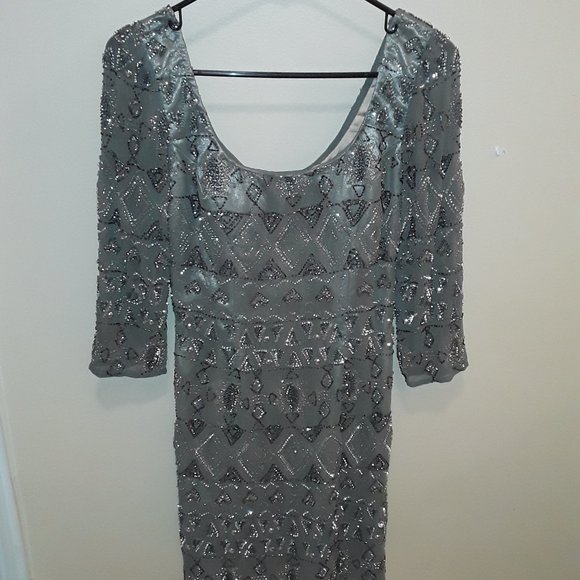Shail K. Gray Beaded Dress 6 - Picture 2 of 5
